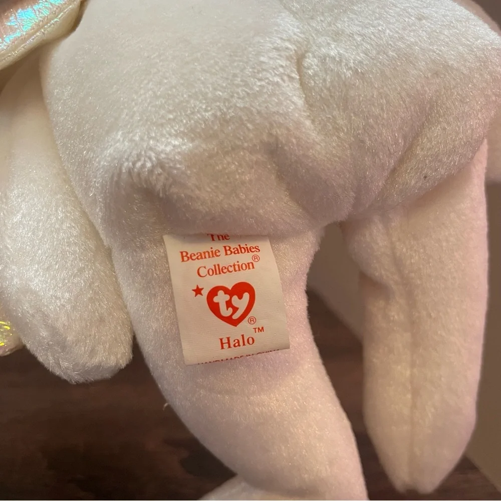 🍁TY Halo Angel Bear Beanie Baby NWT